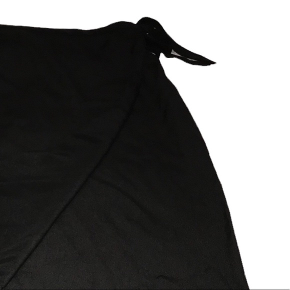 Woman’s Wrap Skirt 100% Silk Floral Embroidered Wrap Tie Maxi Skirt Black Size 6 - Picture 6 of 8